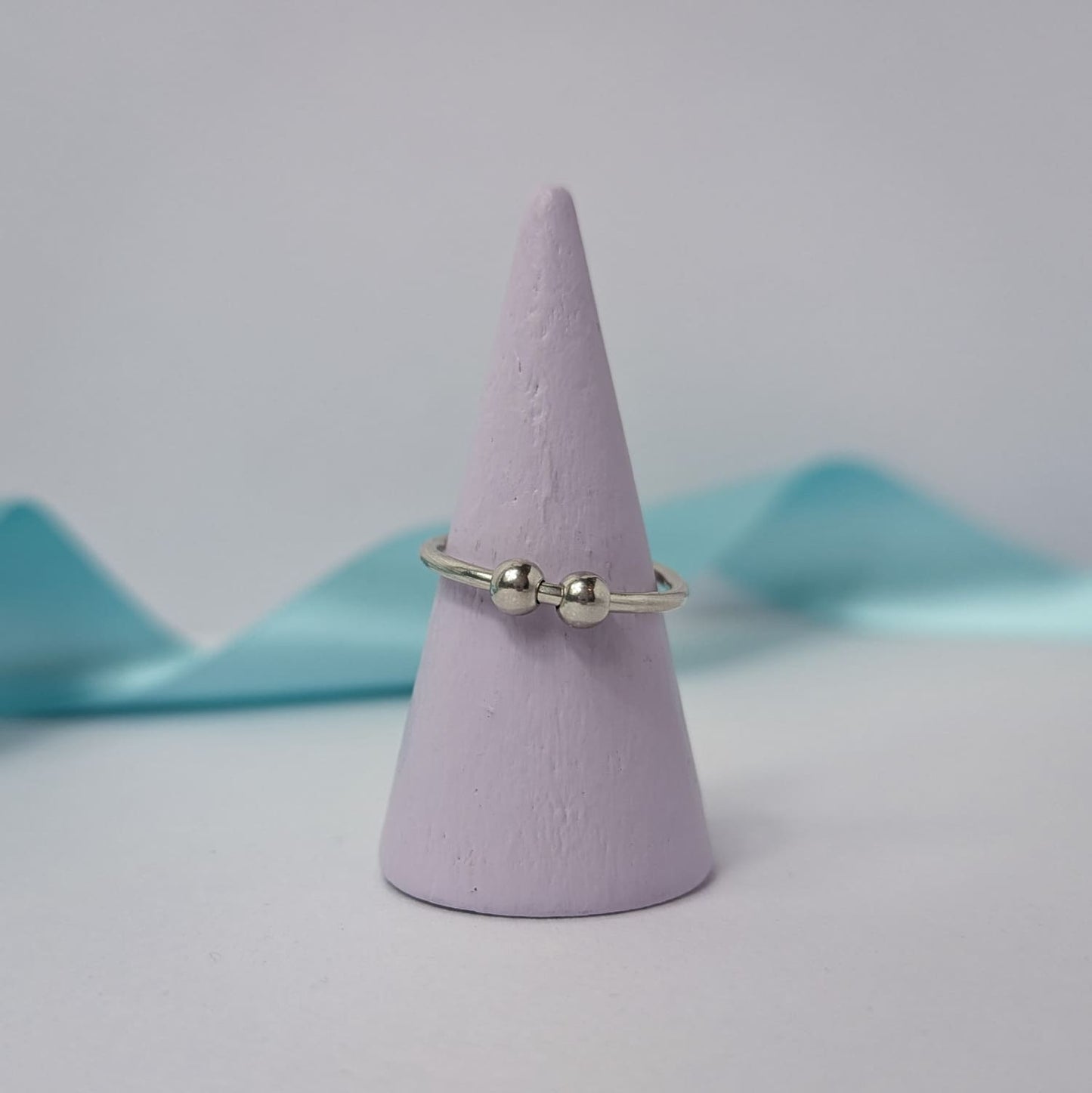Silver Beaded Fidget Ring | Choice of beads