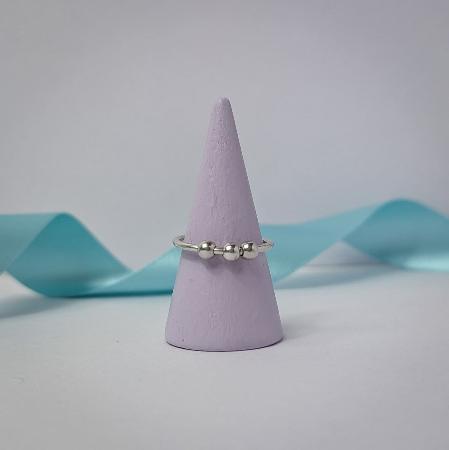 Silver Beaded Fidget Ring | Choice of beads