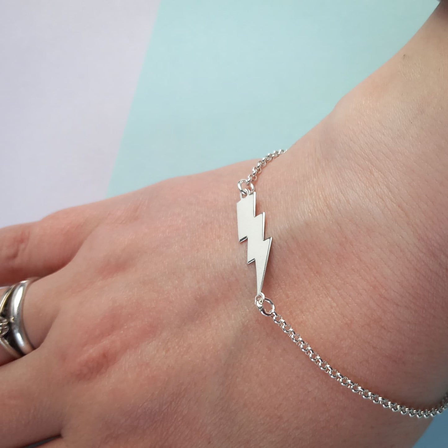 Lightning Bolt Bracelet. Sterling Silver