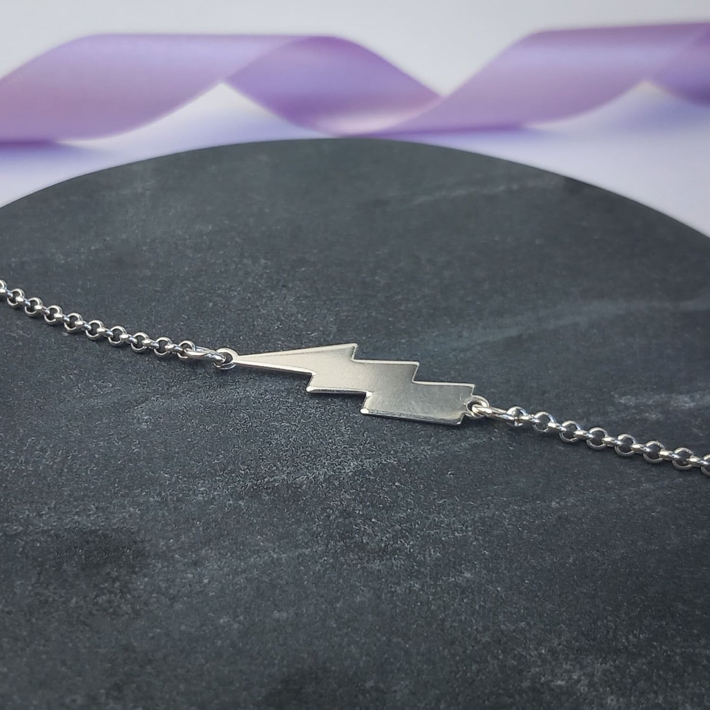Lightning Bolt Bracelet. Sterling Silver