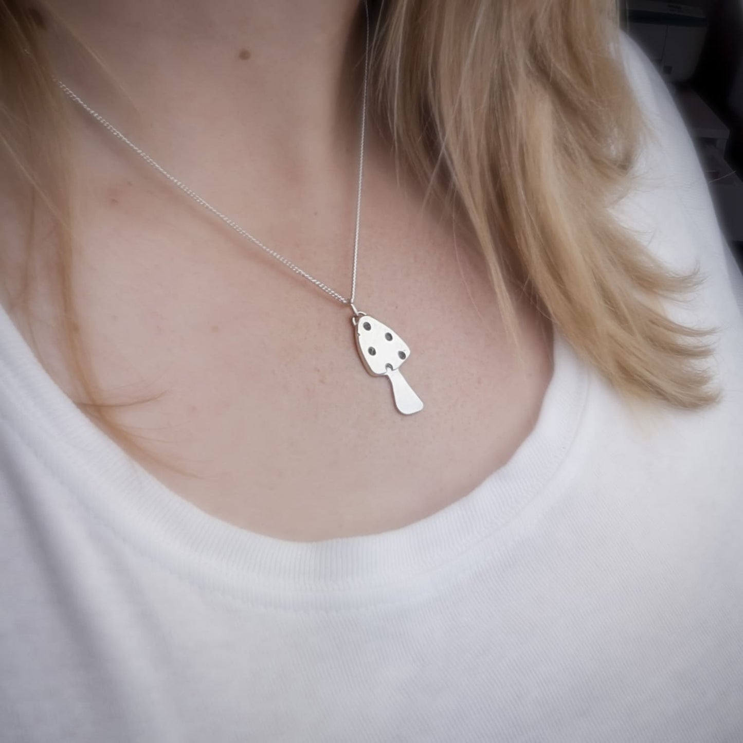 Mushroom Pendant. Sterling Silver