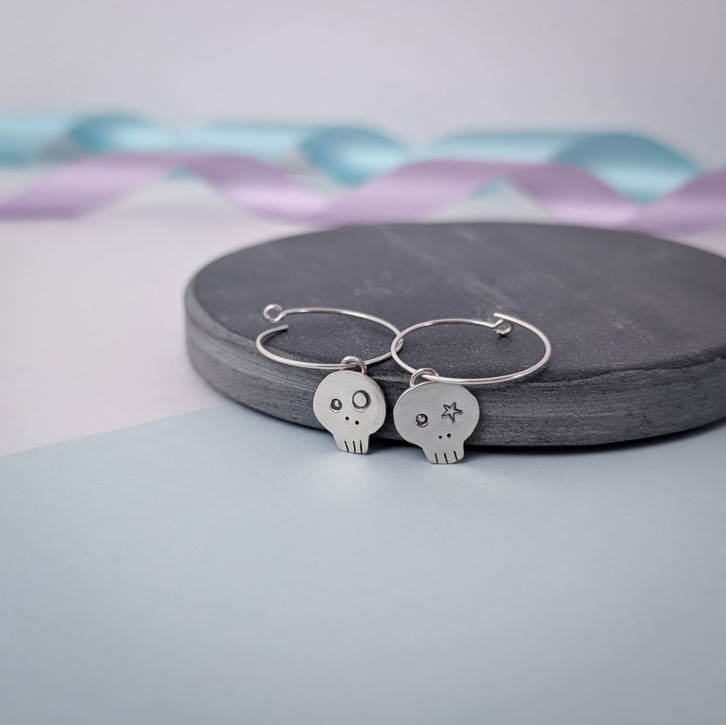 Skull Earrings. Sterling Silver