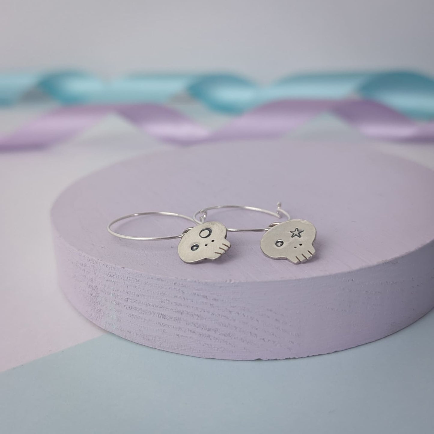Skull Earrings. Sterling Silver