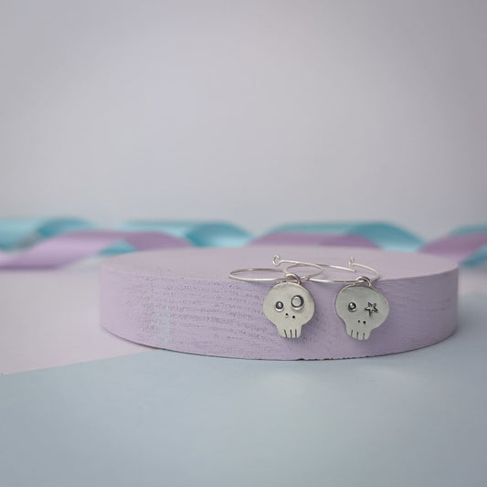 Skull Earrings. Sterling Silver