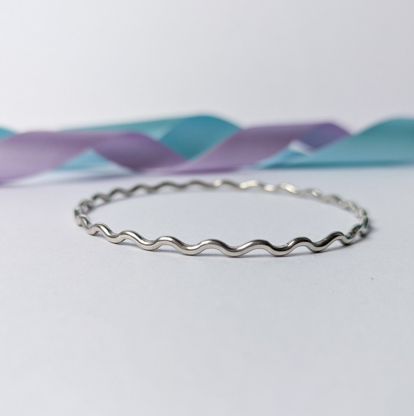 Sterling Silver Wiggle Bangle – Unique, Wavy Design Bracelet