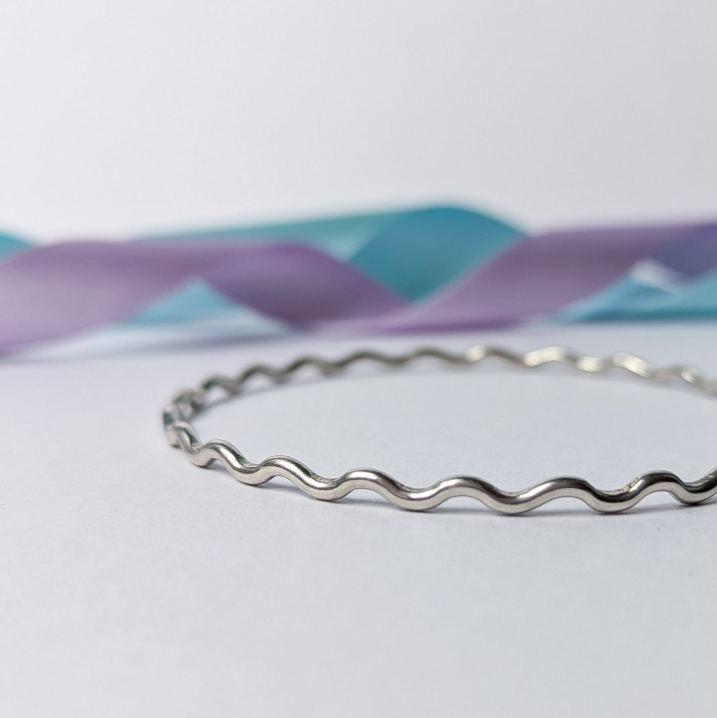 Sterling Silver Wiggle Bangle – Unique, Wavy Design Bracelet