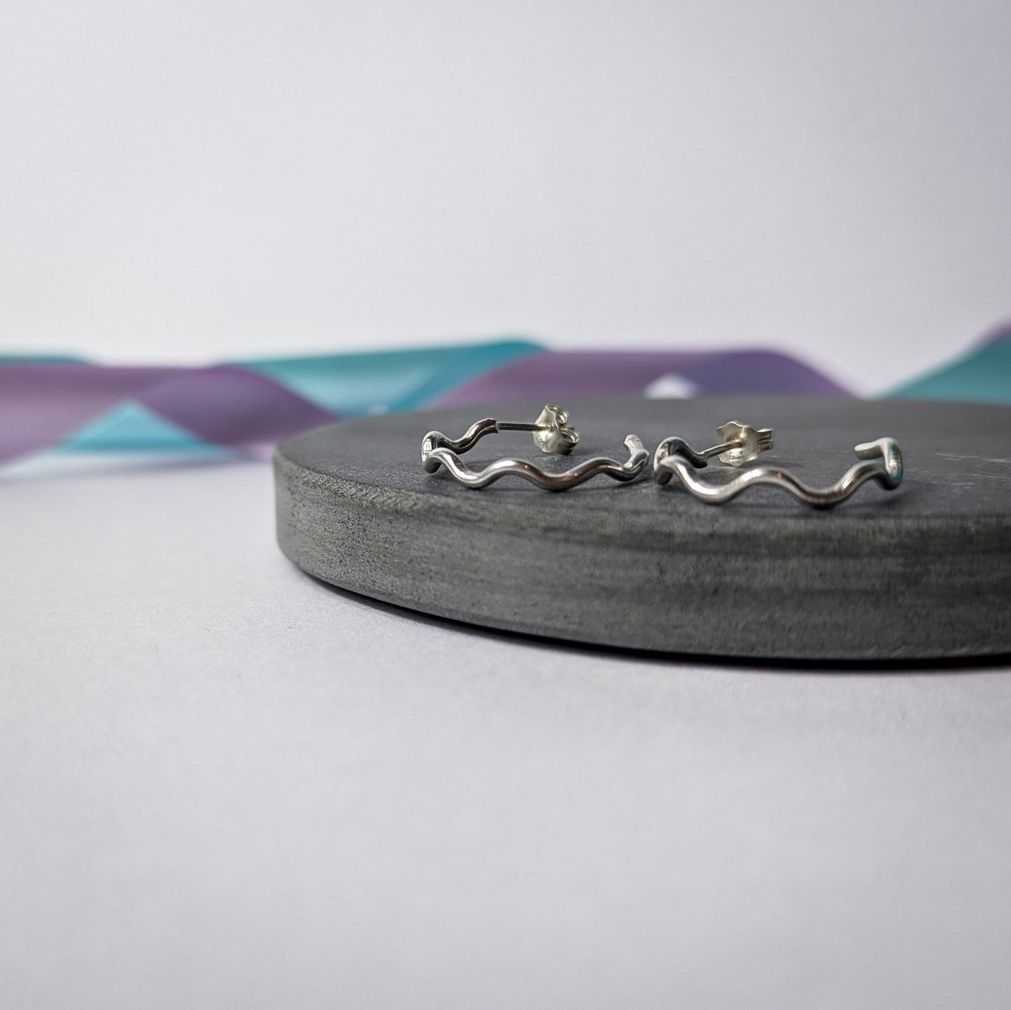 Sterling Silver Wiggle Hoop Earrings