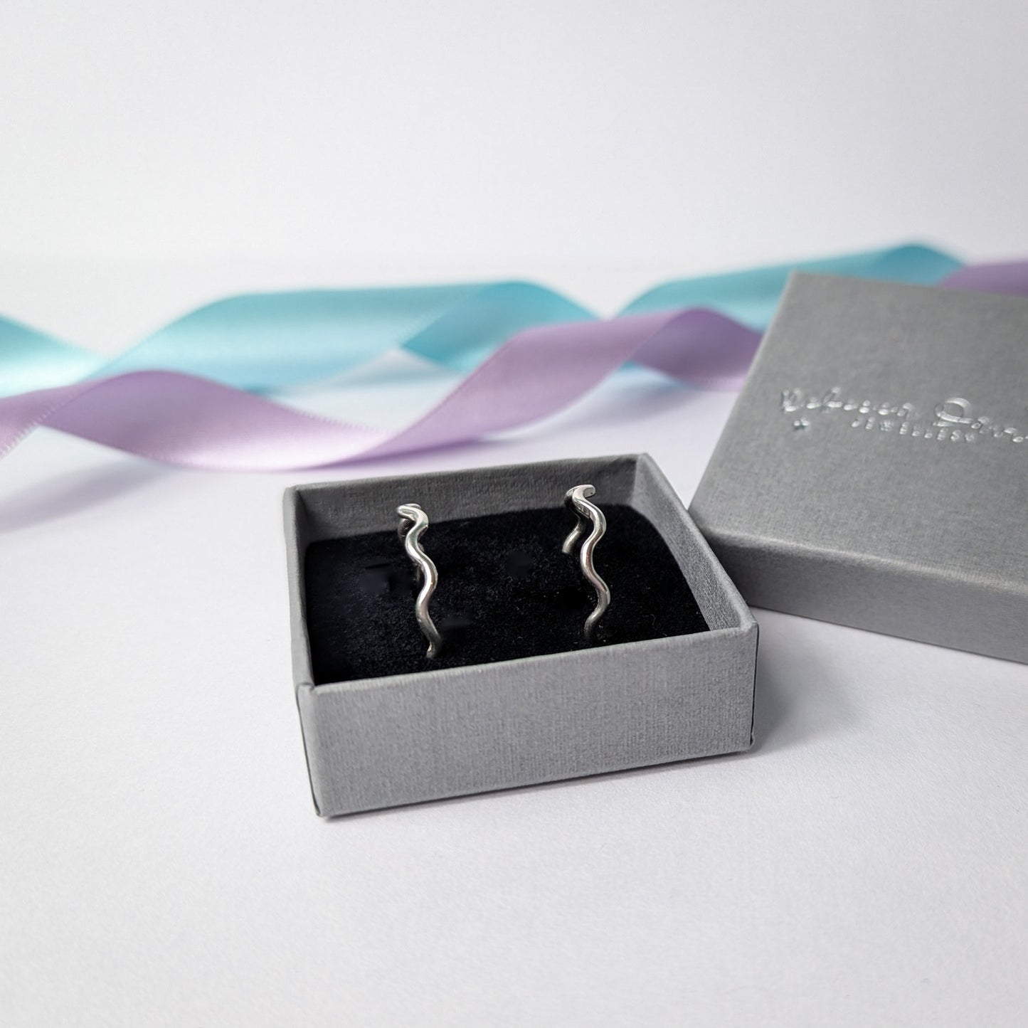 Sterling Silver Wiggle Hoop Earrings