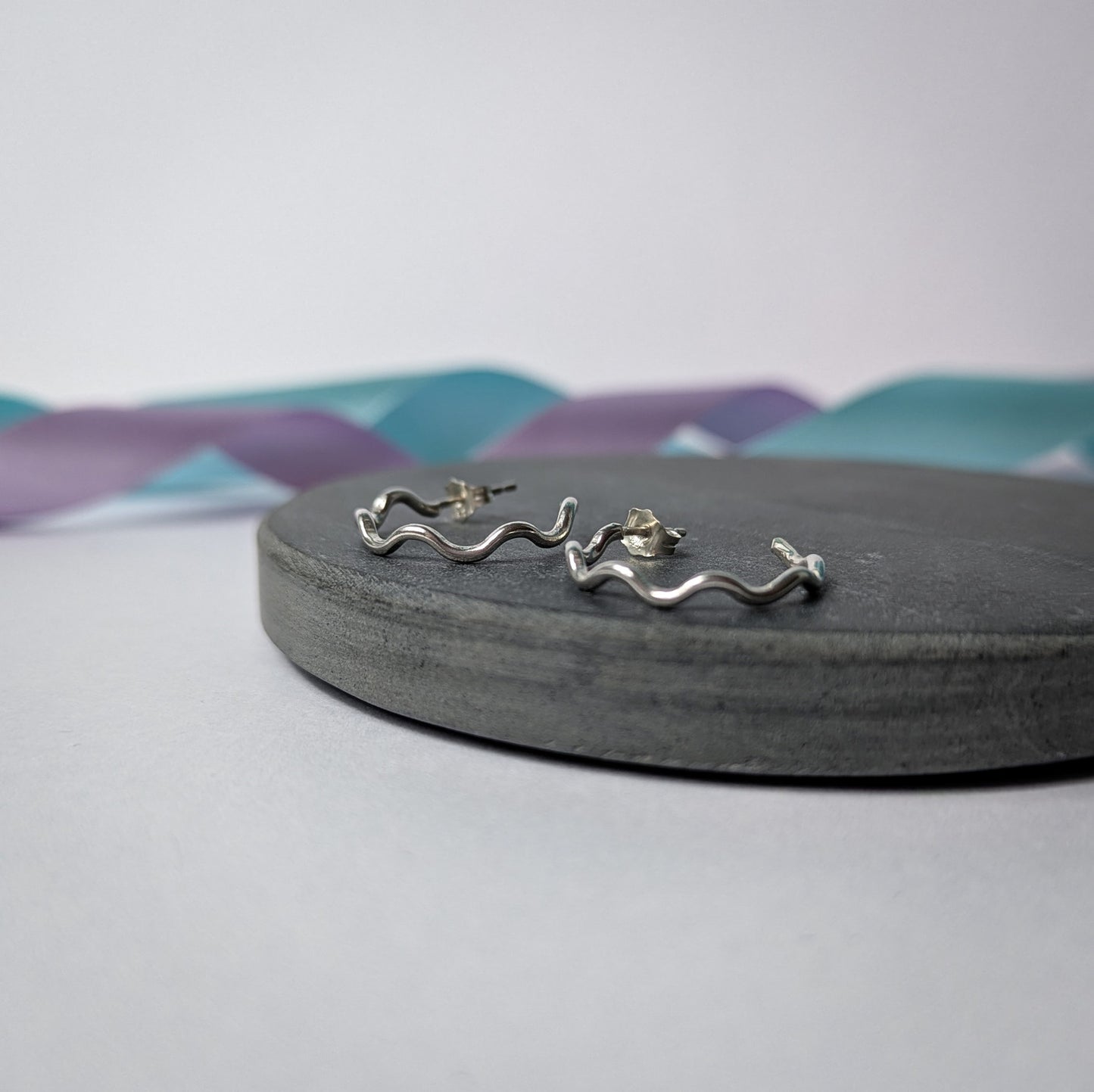 Sterling Silver Wiggle Hoop Earrings