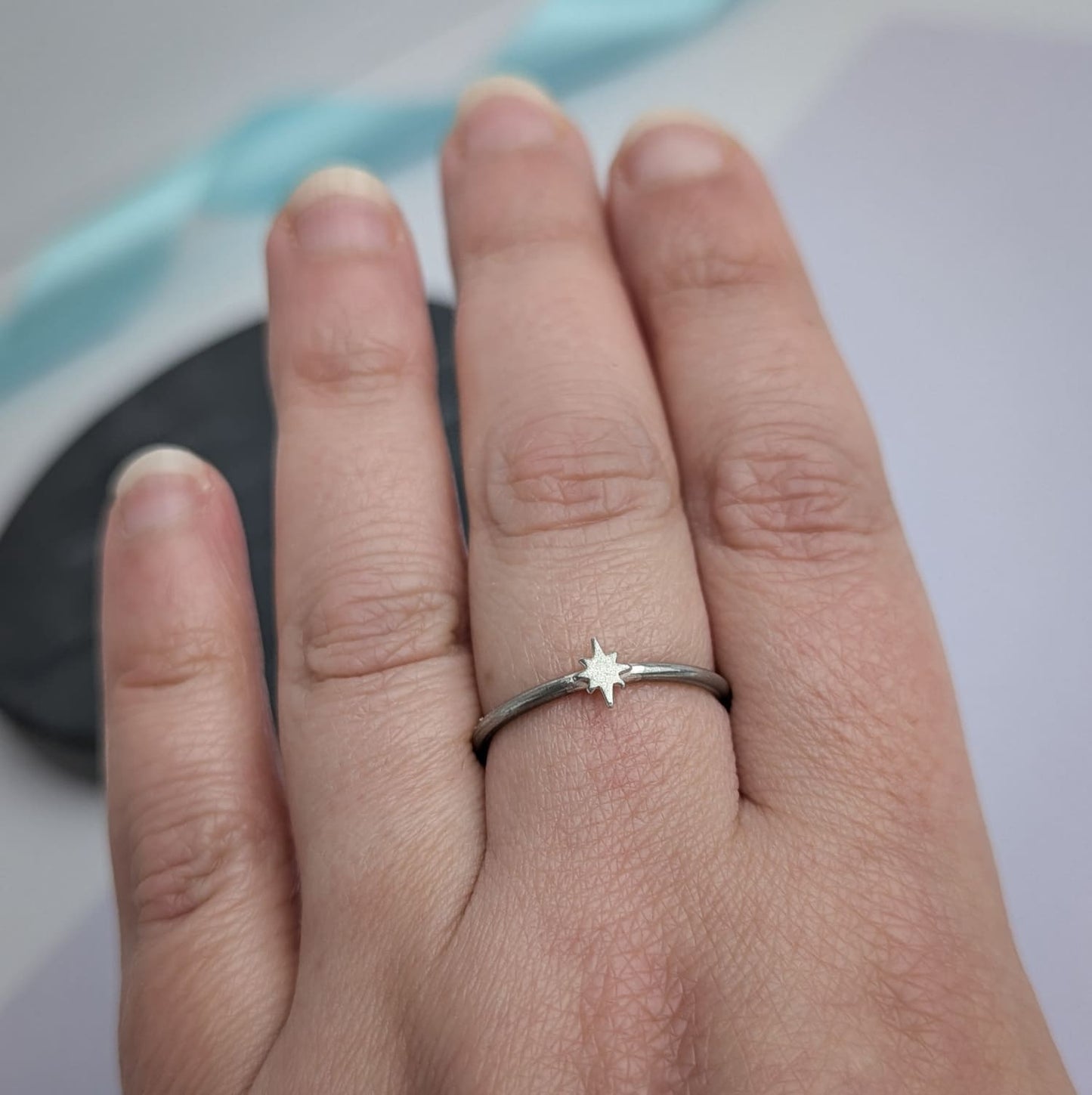 Simple Starburst Ring. Sterling Silver