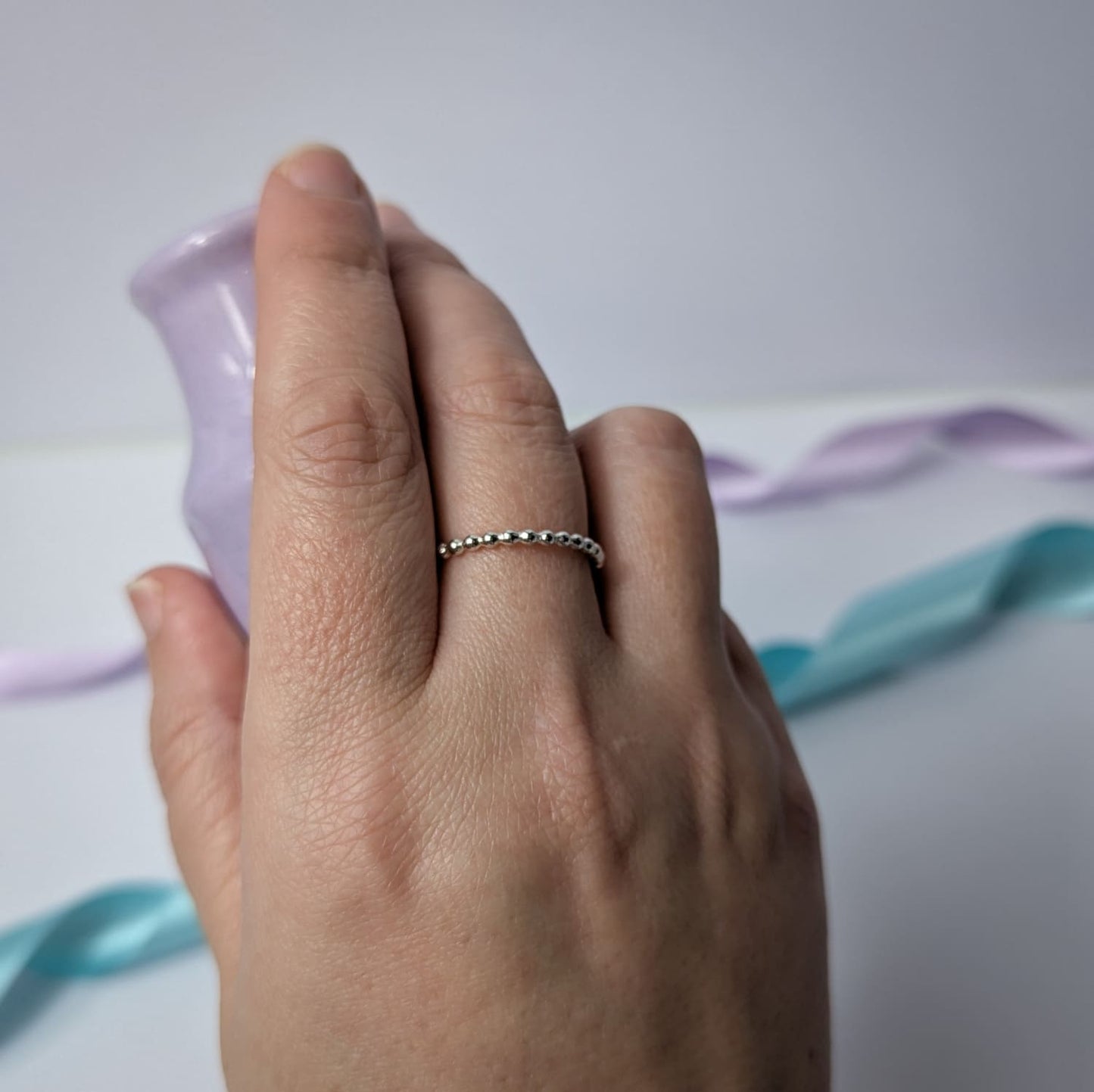 Dotty Stacking Ring. Sterling Silver