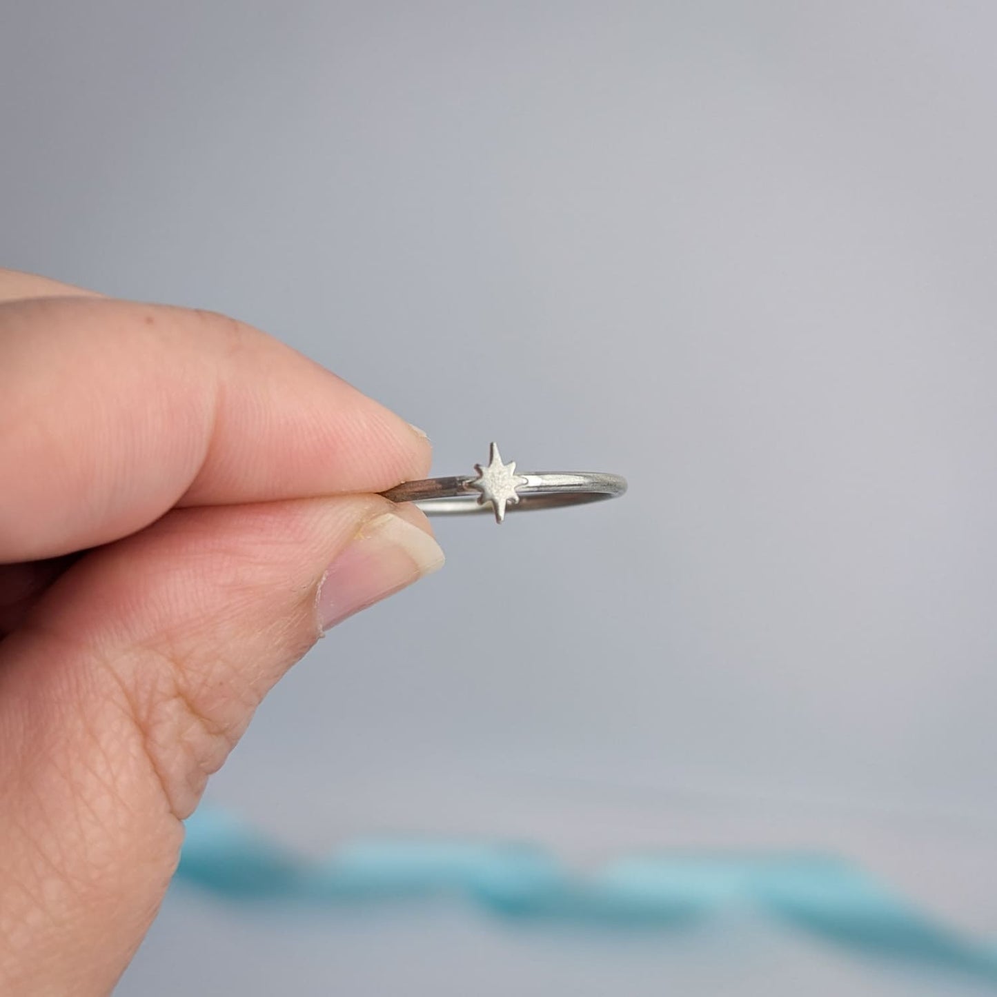 Simple Starburst Ring. Sterling Silver