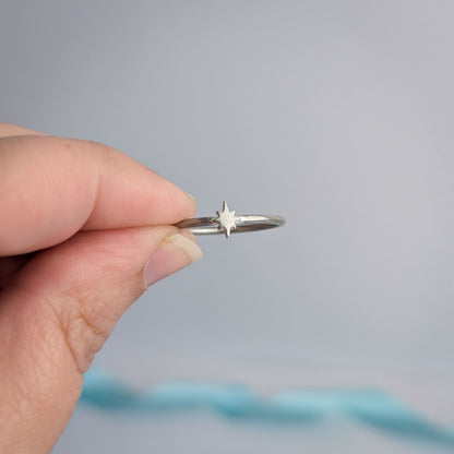 Simple Starburst Ring. Sterling Silver