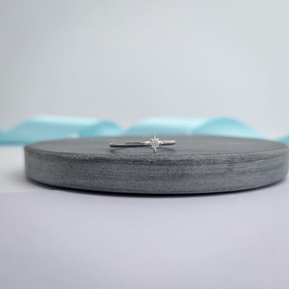 Simple Starburst Ring. Sterling Silver