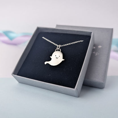 Cute Ghost Pendant. Sterling Silver