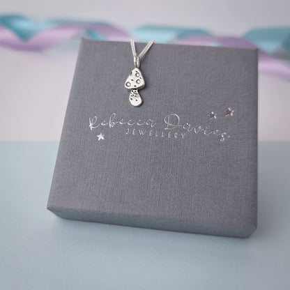 Mini Mushroom Pendant. Sterling Silver