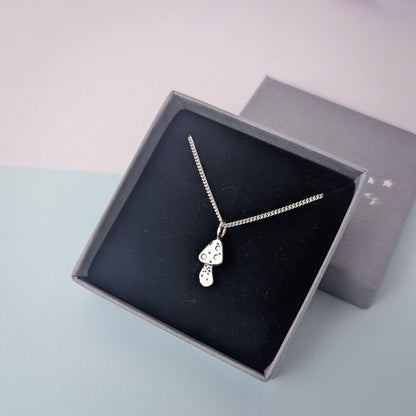 Mini Mushroom Pendant. Sterling Silver