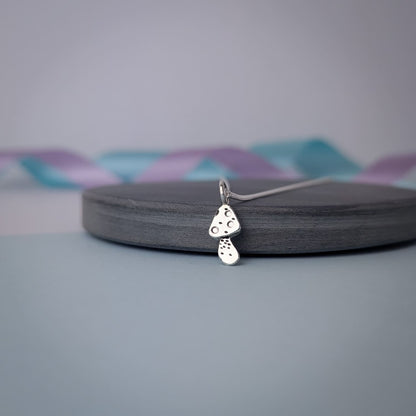 Mini Mushroom Pendant. Sterling Silver