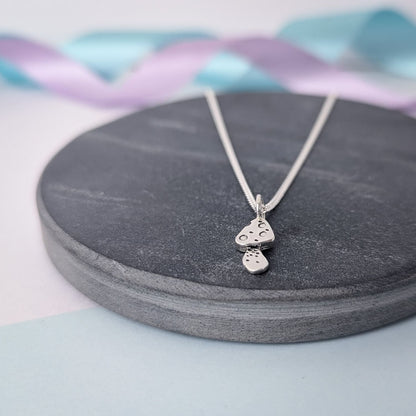 Mini Mushroom Pendant. Sterling Silver