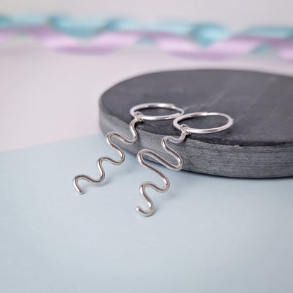 Noodle Earrings. Sterling Silver