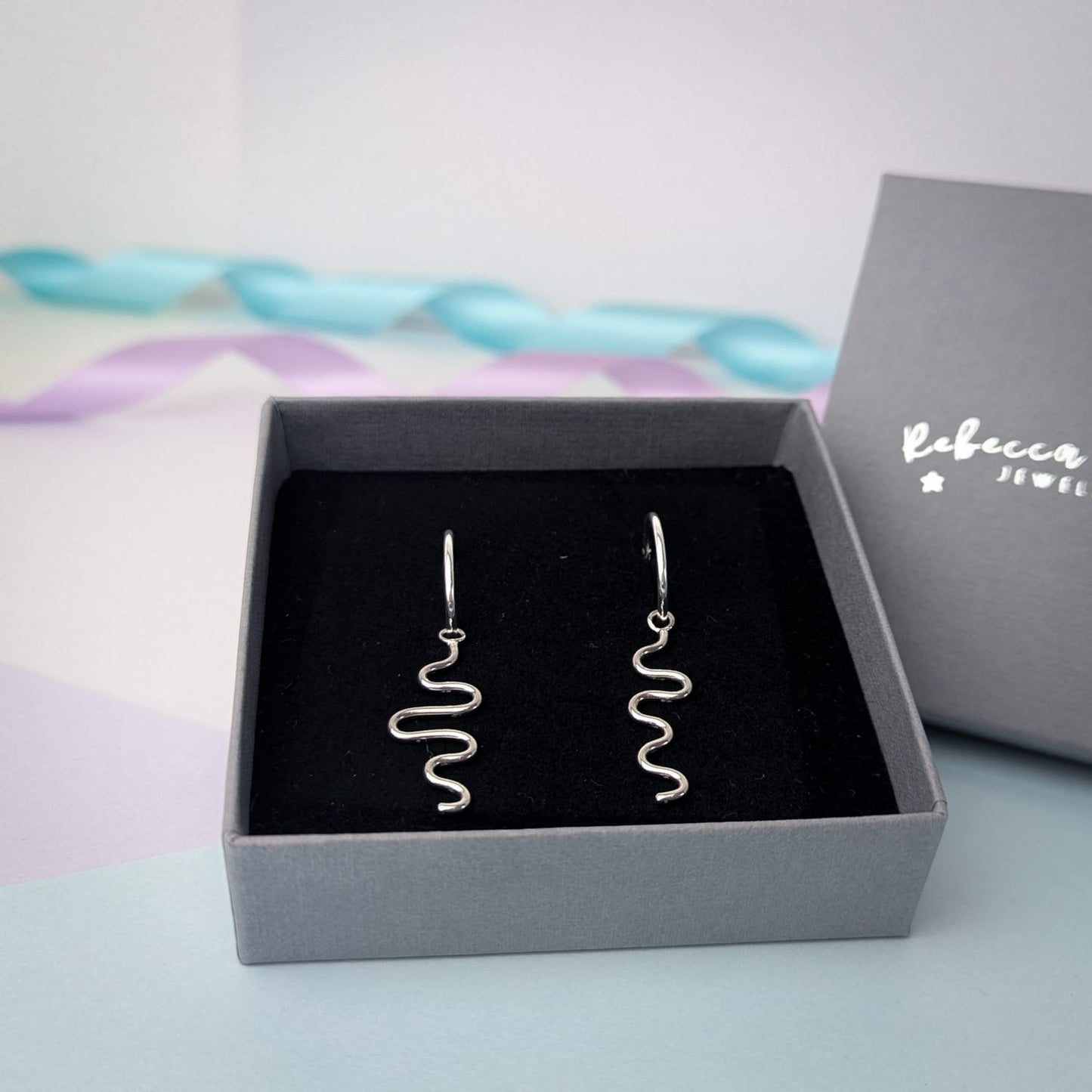 Noodle Earrings. Sterling Silver