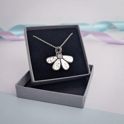 Bloom Flower Pendant. Sterling Silver.