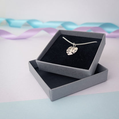 Monstera Leaf Pendant. Sterling Silver.