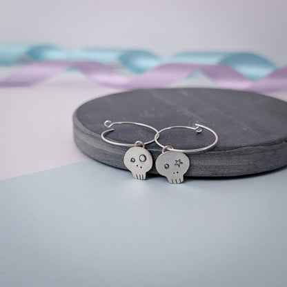 Skull Earrings. Sterling Silver