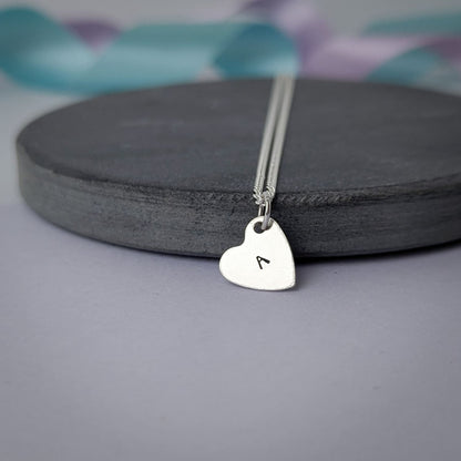 Small Personalised Love Heart Initial Necklace