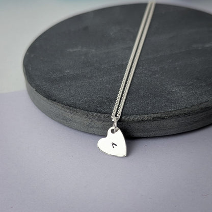 Small Personalised Love Heart Initial Necklace