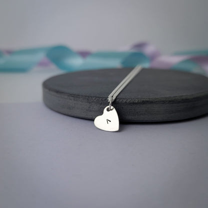 Small Personalised Love Heart Initial Necklace