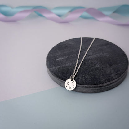 Stargazer Disc Pendant Necklace | Sterling Silver
