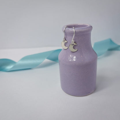 Little Moon Dangly Earrings. Sterling Silver